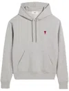 Ami Alexandre Mattiussi Ami Paris Ami De Coeur Zip Up Sweatshirt Light Grey In Gray
