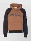 Ami Alexandre Mattiussi Ami Paris Men Cotton Colorblock Hoodie In Brown
