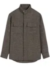 Ami Alexandre Mattiussi Houndstooth High-collar Shirt In Brown