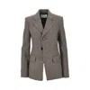 Ami Alexandre Mattiussi Houndstooth Single-breasted Jacket In Brown