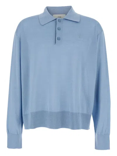 Ami Alexandre Mattiussi Ami Paris Men Hpl406 Wo Silk In Blue