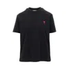 Ami Alexandre Mattiussi Ami Paris Ami De Coeur T-shirt In Organic Cotton In Black