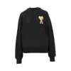 Ami Alexandre Mattiussi I De Coeur Patch Crewneck Sweatshirt In Black