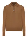 Ami Alexandre Mattiussi Brown Wool Ami De Coeur Polo