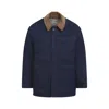 Ami Alexandre Mattiussi Dark Denim Jacket With Brown Corduroy Collar In Blue