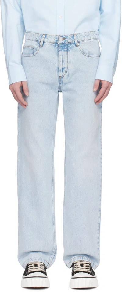 Ami Alexandre Mattiussi Indigo Classic-fit Jeans In Bleu Javel/448