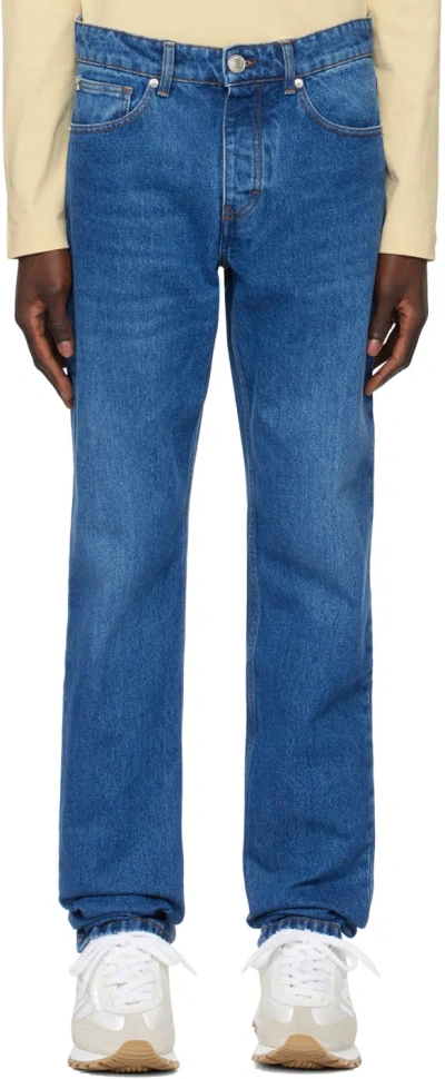 Ami Alexandre Mattiussi Indigo Classic-fit Jeans In Used Blue/480