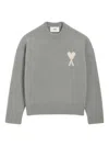 Ami Alexandre Mattiussi Grey Alpaca Ami De Coeur Crewneck Sweater Grey In Gray