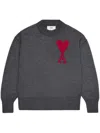 Ami Alexandre Mattiussi Red Ami De Coeur Sweater Grey Unisex In Grey