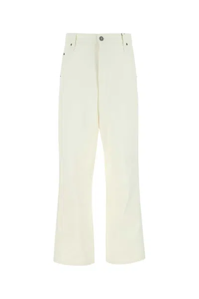 Ami Alexandre Mattiussi Ivory Cotton Trouser White Ami Uomo 34 In Pastel