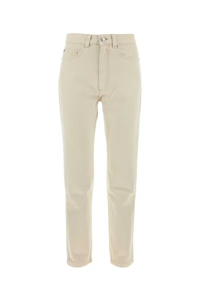 Ami Alexandre Mattiussi Ami Paris Ivory Denim Jeans In Neutral