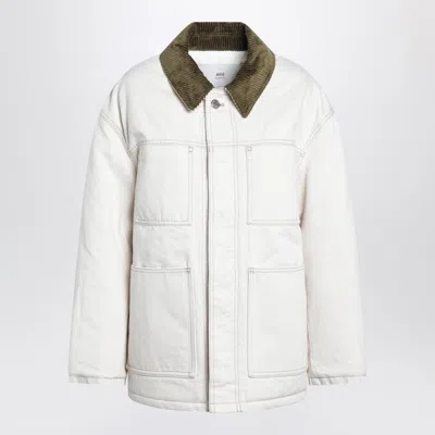 Ami Alexandre Mattiussi Ivory Padded Worker Cotton Jacket In White