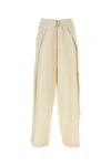 Ami Alexandre Mattiussi Pantalon Large A Pans Tons Neutres Pour Femme