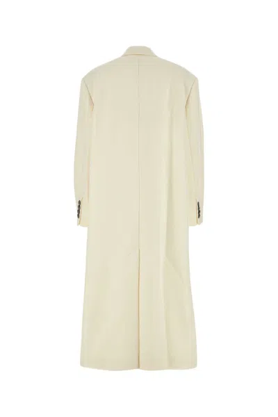 AMI ALEXANDRE MATTIUSSI IVORY WOOL BLEND OVERSIZE COAT