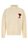Ami Alexandre Mattiussi Ami Ivory Wool Sweater In Neutral