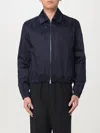 Ami Alexandre Mattiussi Smooth-finish Blue Cotton Jacket With Zip Closure In Blue