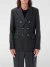 Ami Alexandre Mattiussi Grey Double-breasted Jacket With Peak Revers In Wool Man In Grau