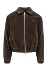 Ami Alexandre Mattiussi Ami Paris Ami De Coeur Corduroy Blouson Jacket In Brown