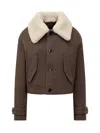 Ami Alexandre Mattiussi Ami Paris Shearling Jacket In Dark Coffee