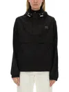 Ami Alexandre Mattiussi Ami Paris Windproof Anorak Jacket With Hood In Black