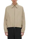 Ami Alexandre Mattiussi Adc Compact Cotton Zip Jacket In Beige
