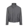 Ami Alexandre Mattiussi High Collar Jacket With Elasticated Hem And Pockets In Gray
