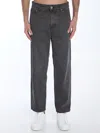 Ami Alexandre Mattiussi Oversized Cotton Denim Jeans In Black