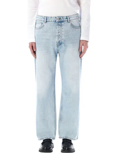 Ami Alexandre Mattiussi Loose Cotton Denim Jeans In Blue