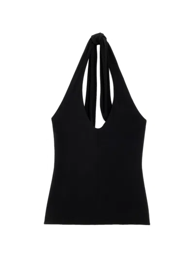 Ami Alexandre Mattiussi Jersey Backless Top In Animal Print