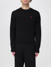 Ami Alexandre Mattiussi Ami Paris Ami De Coeur Wool Crewneck Sweater In Black