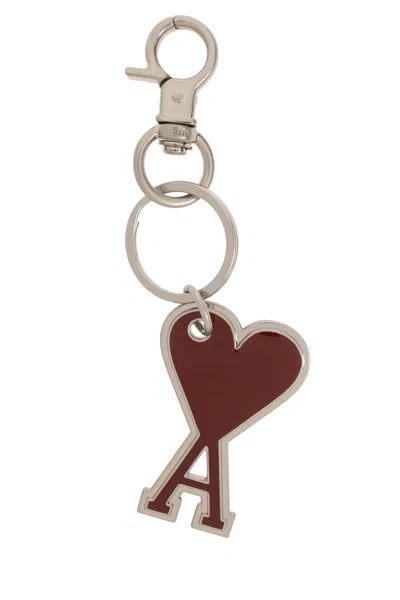 Ami Alexandre Mattiussi Keychain With Logo In Red
