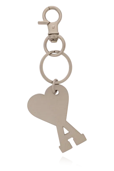 Ami Alexandre Mattiussi Keyring With Charm In Silver