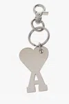 Ami Alexandre Mattiussi Keyring With Logo In Silver