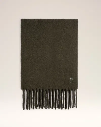 Ami Alexandre Mattiussi Khaki Alpaca Oversize Ami De Coeur Scarf Green In Black