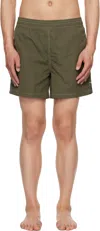 Ami Alexandre Mattiussi Khaki Beach Swim Shorts In 376 Loden