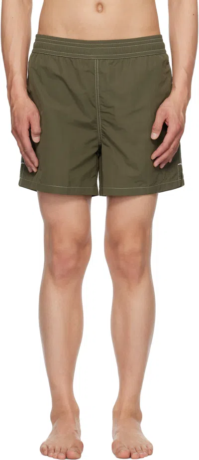 Ami Alexandre Mattiussi Khaki Beach Swim Shorts In Green