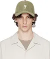 Ami Alexandre Mattiussi Green Cotton Ami De Coeur Embroidery Cap Green