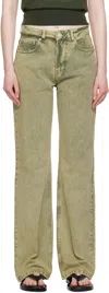 Ami Alexandre Mattiussi Khaki Cotton Large Fit Jeans