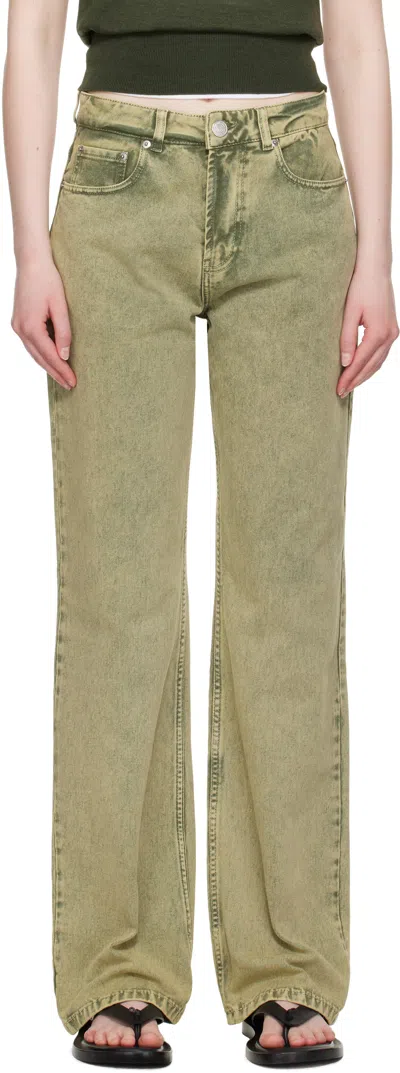 Ami Alexandre Mattiussi Khaki Cotton Large Fit Jeans