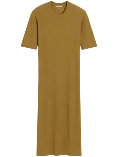AMI ALEXANDRE MATTIUSSI KHAKI CREWNECK DRESS