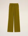 Ami Alexandre Mattiussi Khaki Flare Fit Elasticated Trousers Green In Lichen
