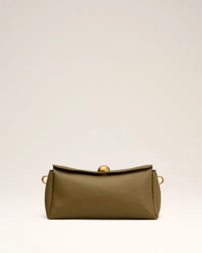 Ami Alexandre Mattiussi Khaki Leather Carrousel Bag Green