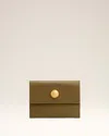 Ami Alexandre Mattiussi Khaki Leather Carrousel Folded Card Holder Green In Khaki
