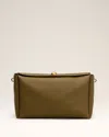 Ami Alexandre Mattiussi Khaki Leather Large Carrousel Bag Green In Khaki