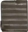 Ami Alexandre Mattiussi Khaki Leather Midi Wallet In 377 Black Olive