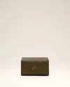 Ami Alexandre Mattiussi Khaki Leather Voulez-vous Wallet Strap Green In Khaki