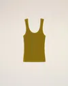 Ami Alexandre Mattiussi Khaki Light Shiny Rib Jersey Tanktop Green In Lichen