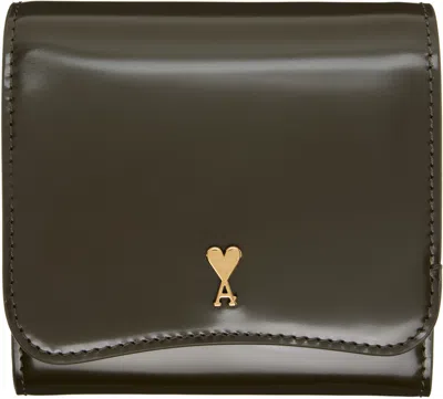 Ami Alexandre Mattiussi Khaki Paris Paris Compact Wallet