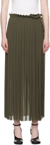 Ami Alexandre Mattiussi Ami Paris Pleated Maxi Skirt In Green