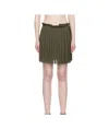 Ami Alexandre Mattiussi Khaki Pleated Miniskirt